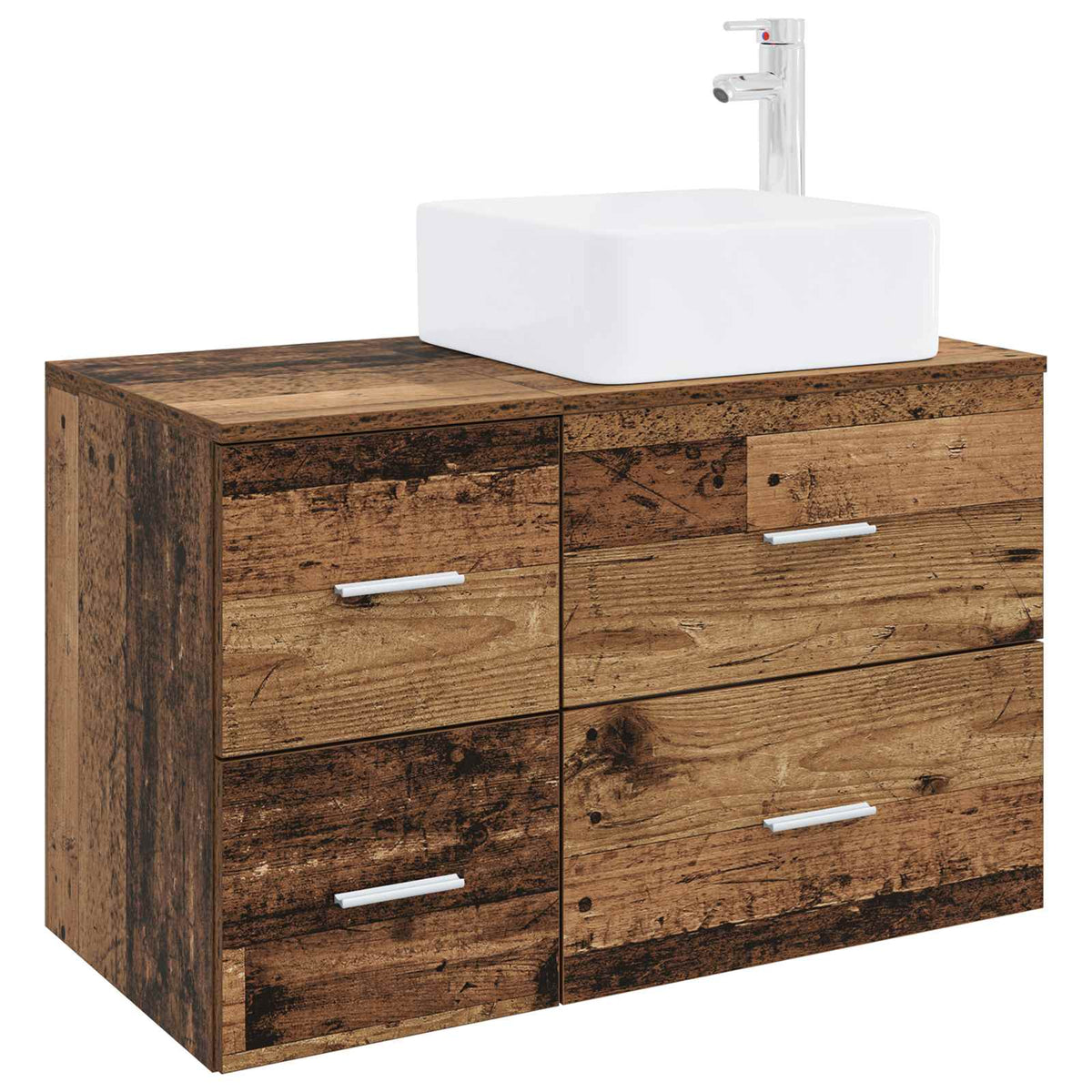 Set namještaja za kupaonicu 2 kom. Staro drvo Konstruirano drvo Smeđa 59 x 35 x 80 cm