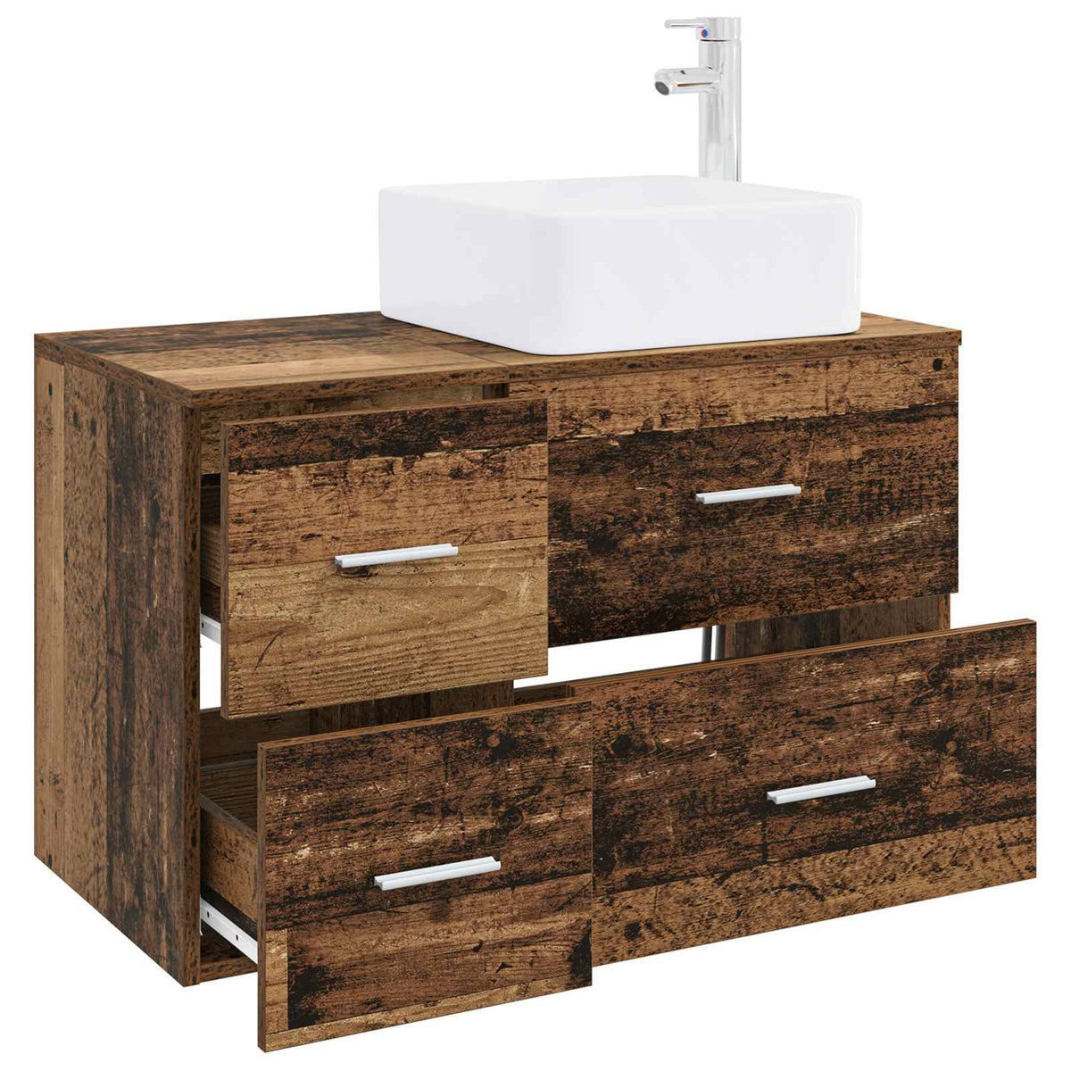 Set namještaja za kupaonicu 2 kom. Staro drvo Konstruirano drvo Smeđa 59 x 35 x 80 cm