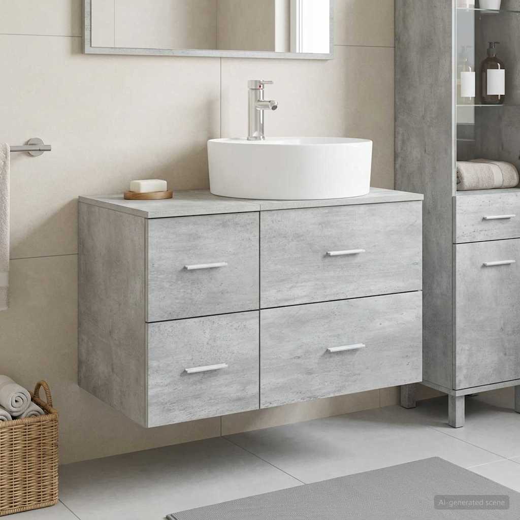 Set namještaja za kupaonicu 2 kom. Betonska siva 49,5 x 44,5 x 76 cm