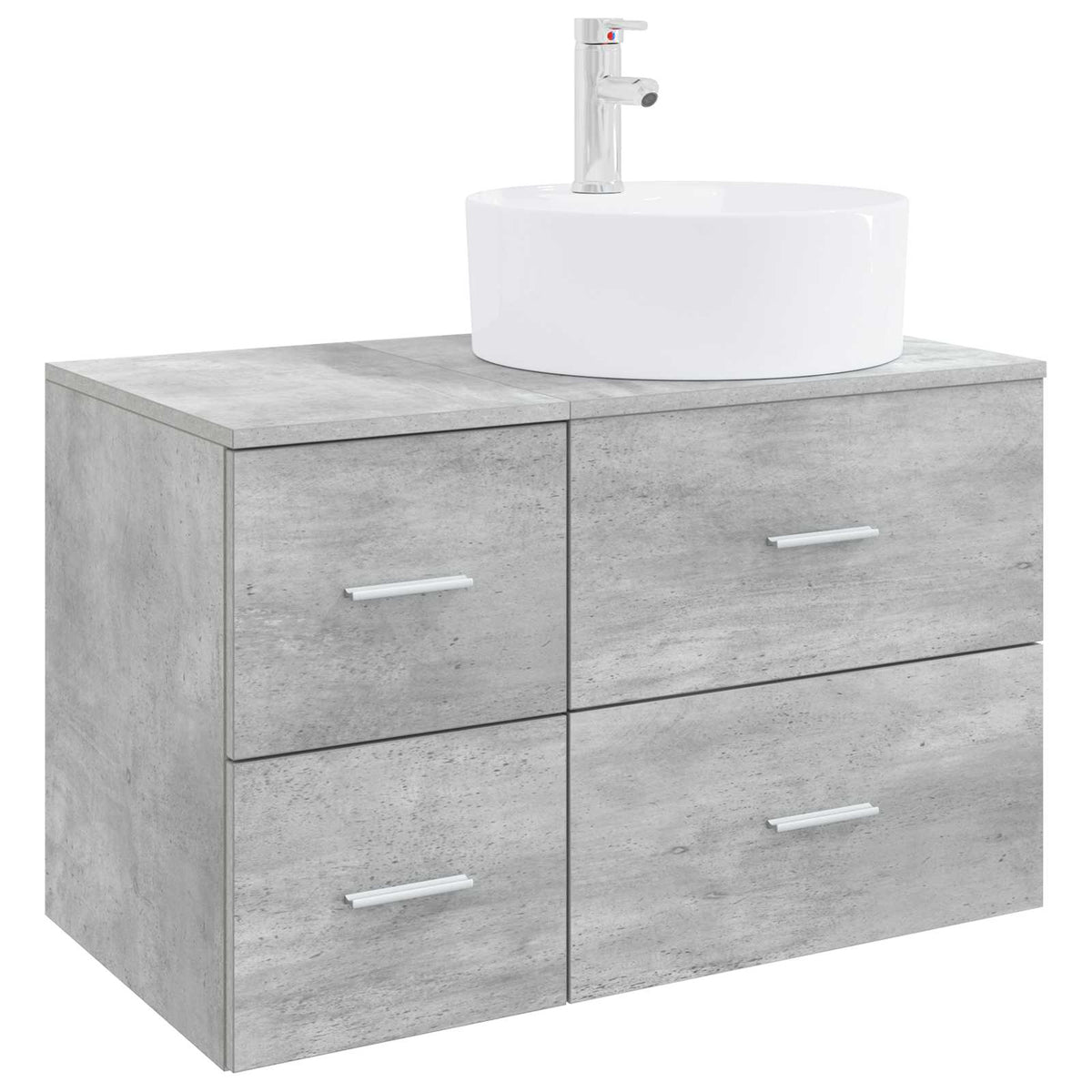 Set namještaja za kupaonicu 2 kom. Betonska siva 49,5 x 44,5 x 76 cm