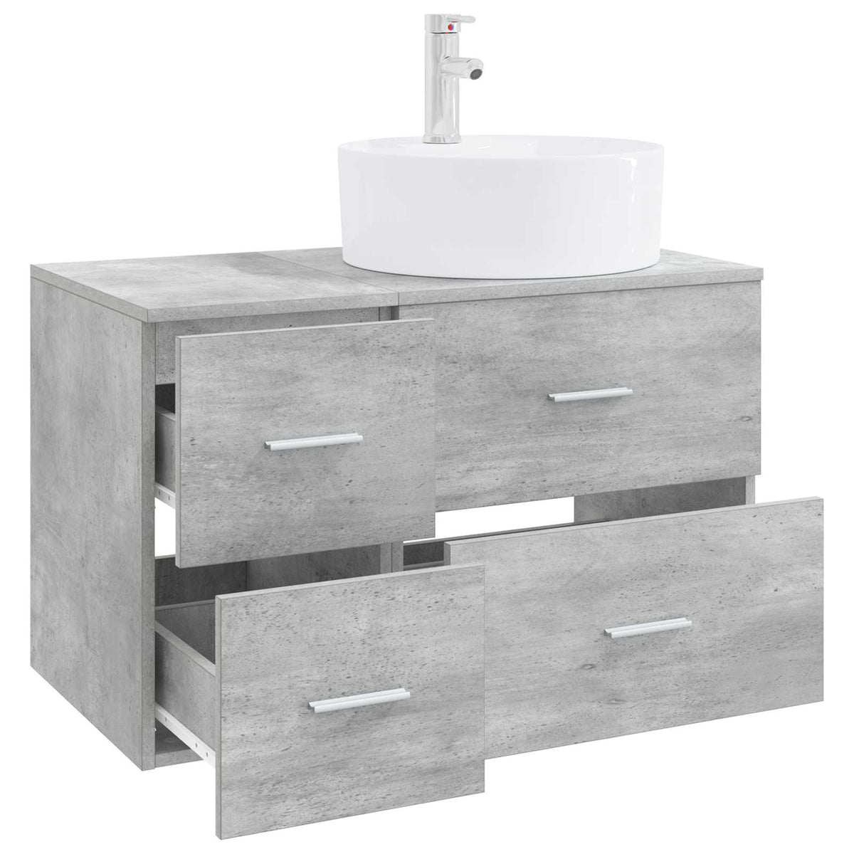Set namještaja za kupaonicu 2 kom. Betonska siva 49,5 x 44,5 x 76 cm