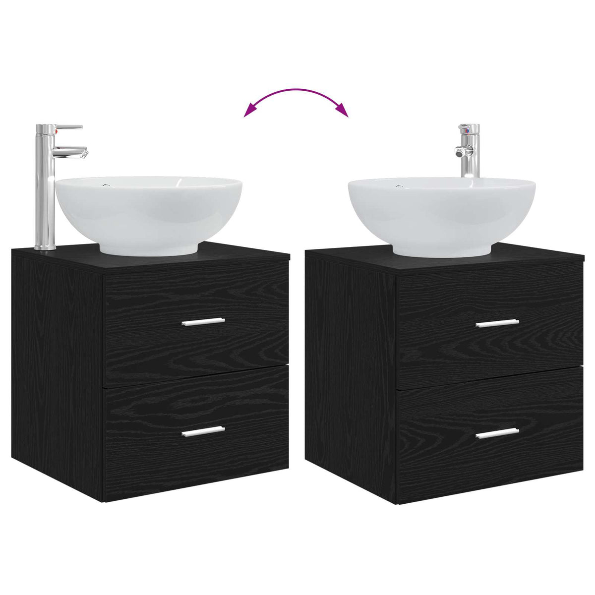 Set namještaja za kupaonicu 2 kom. Crni hrast Konstruirano drvo Crna 49,5 x 44,5 x 80 cm