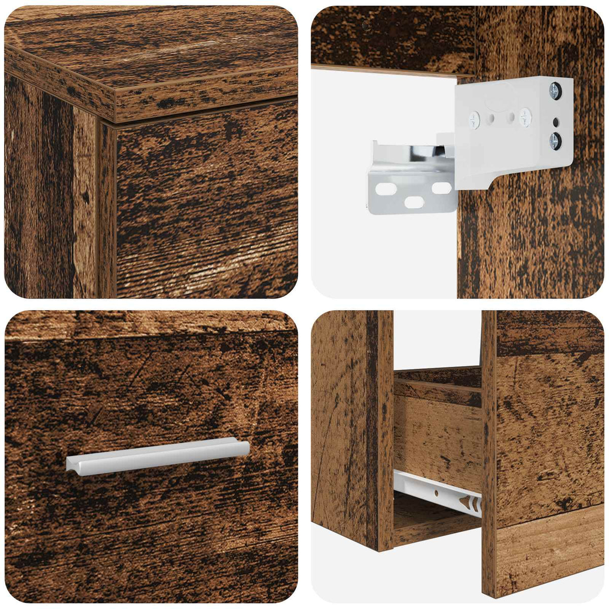 Set namještaja za kupaonicu 2 kom. Staro drvo Konstruirano drvo Smeđa 62,5 x 44,5 x 50 cm