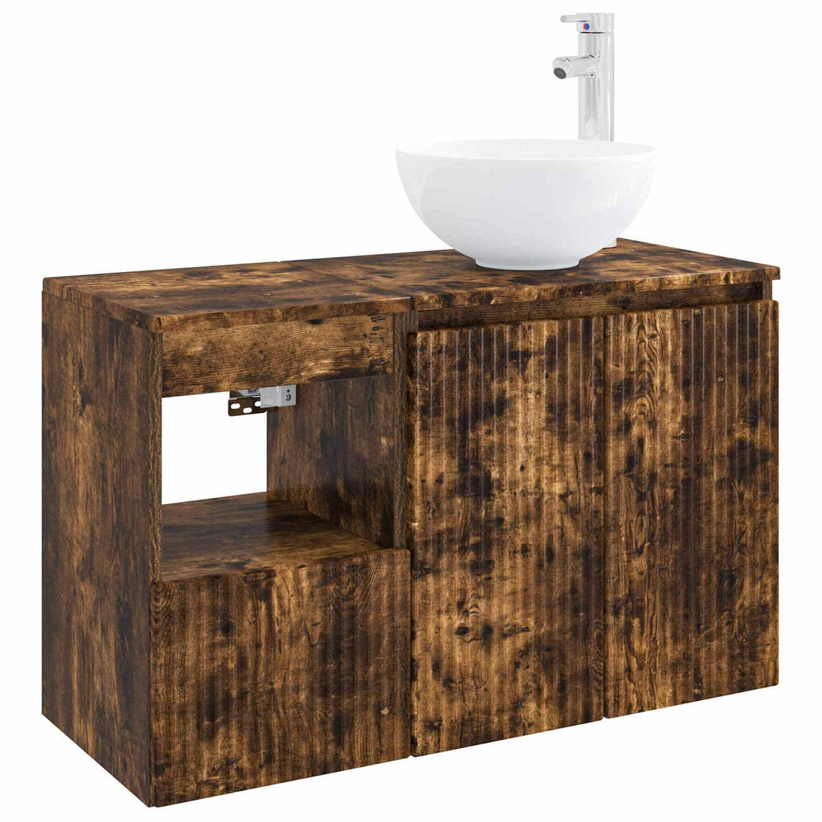 Set namještaja za kupaonicu 2 kom. Dimljeni hrast Smeđa 49,5 x 35 x 80 cm