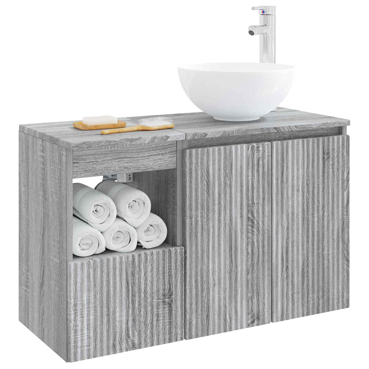 Set namještaja za kupaonicu 2 kom. Siva Sonoma 49,5 x 35 x 80 cm