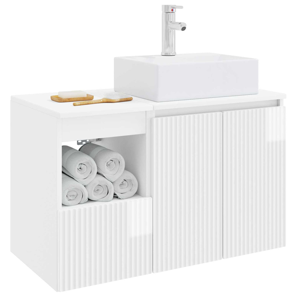 Set namještaja za kupaonicu 2 kom. Bijela visokog sjaja 49,5 x 41 x 79,5 cm