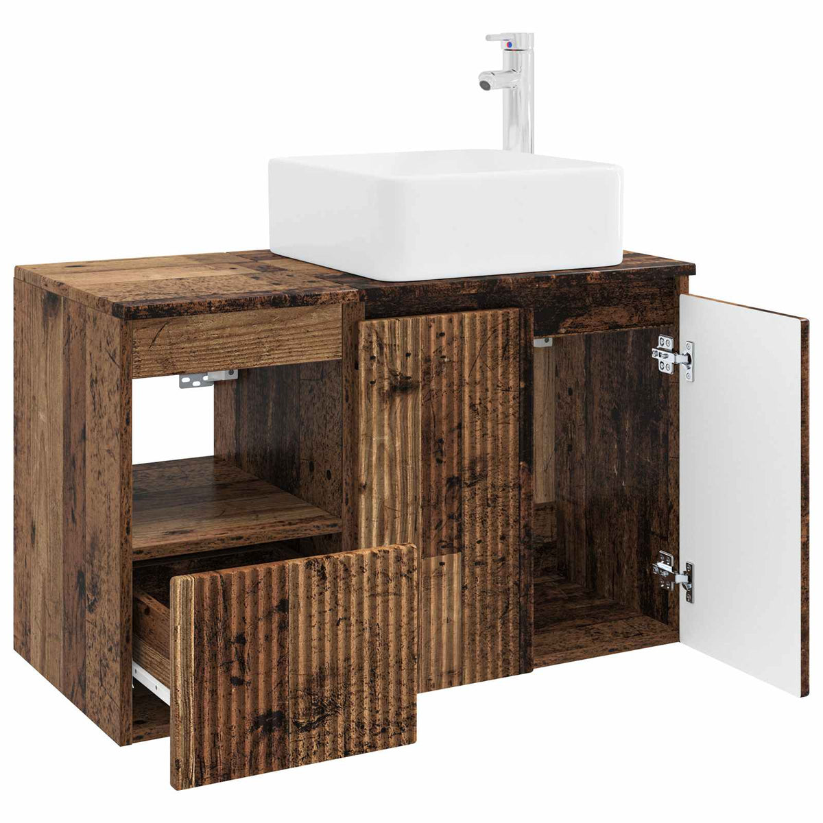 Set namještaja za kupaonicu 2 kom. Staro drvo Konstruirano drvo Smeđa 53 x 35 x 80 cm