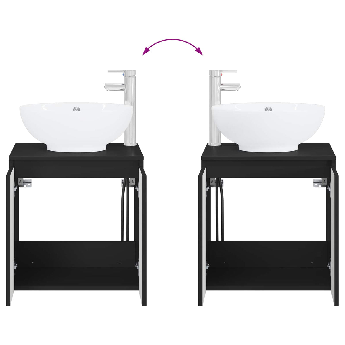 Set namještaja za kupaonicu 2 kom. Crna Konstruirano drvo 49,5 x 44,5 x 80 cm
