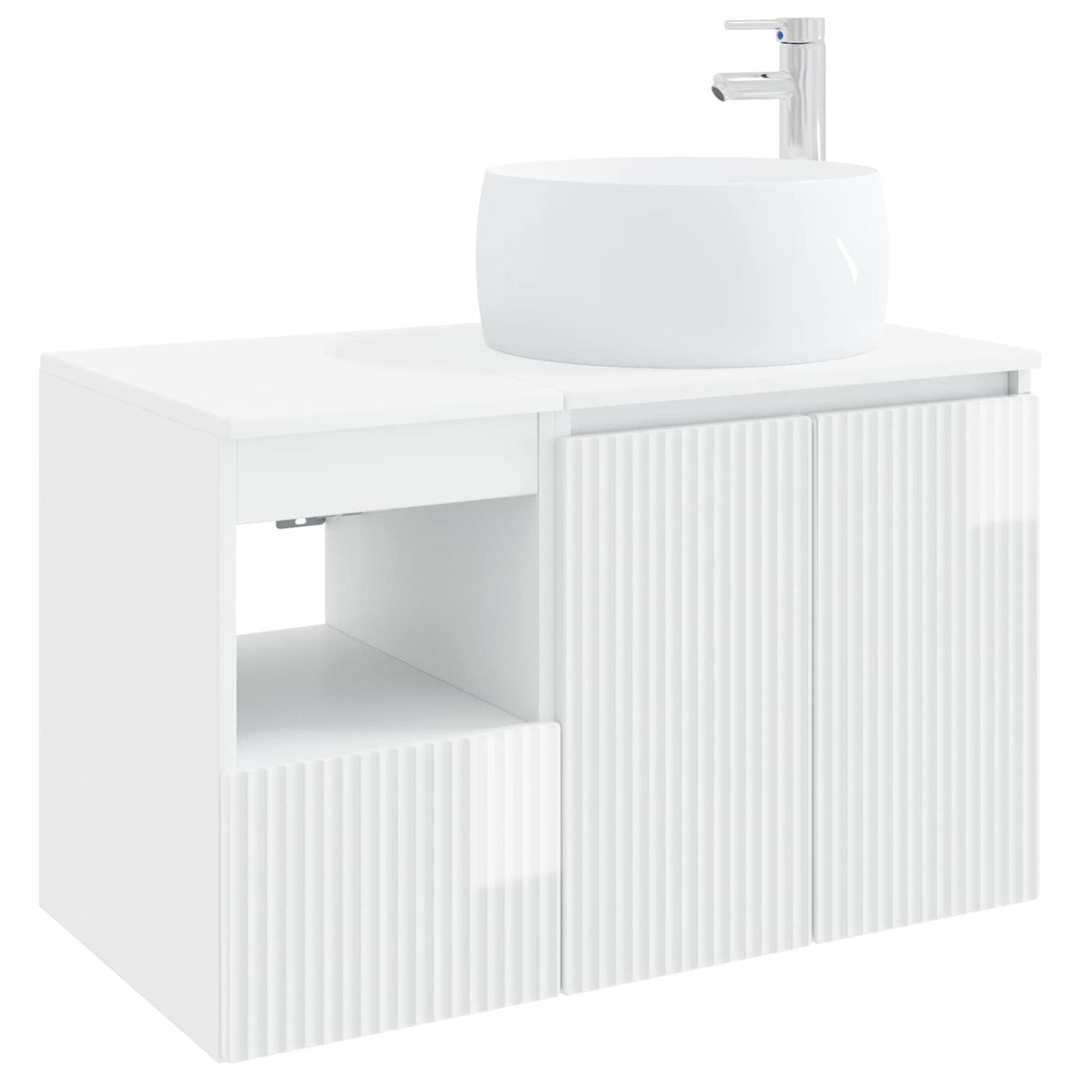 Set namještaja za kupaonicu 2 kom. Bijela visokog sjaja 49,5 x 44,5 x 80 cm