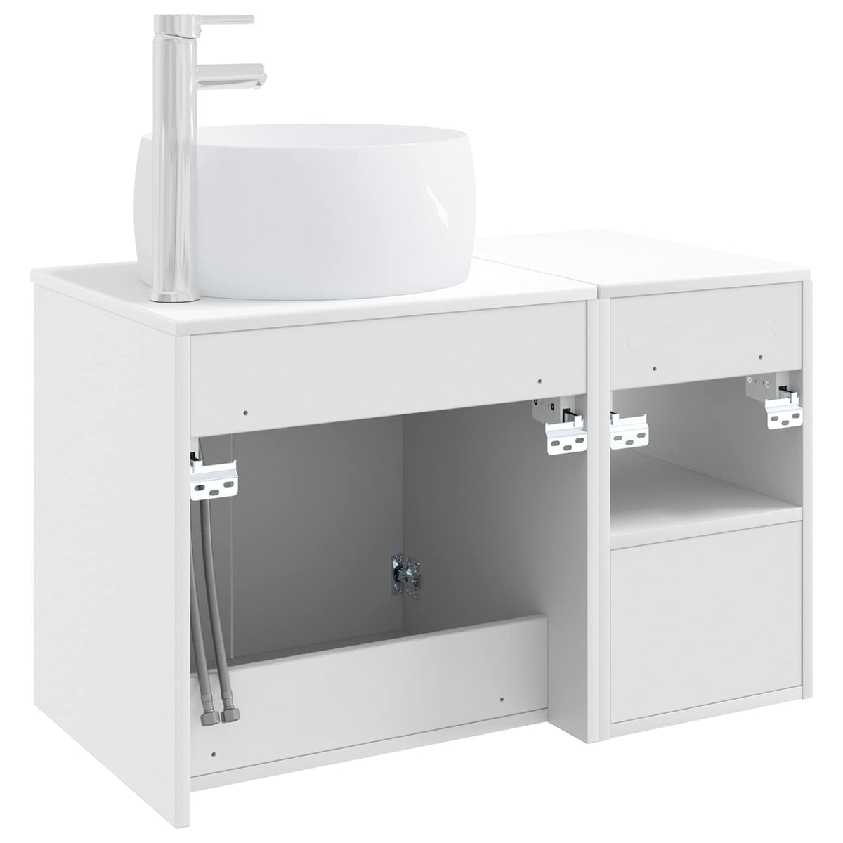 Set namještaja za kupaonicu 2 kom. Bijela visokog sjaja 49,5 x 44,5 x 80 cm