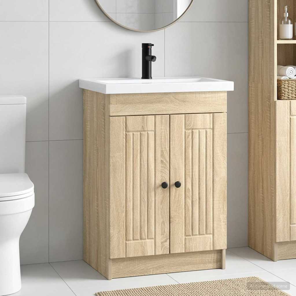 Set namještaja za kupaonicu Hrast sonoma 56 x 37,5 x 81 cm