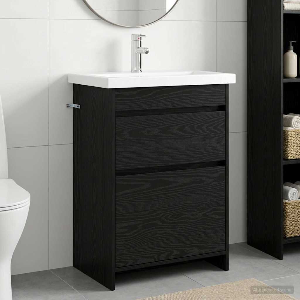 Set namještaja za kupaonicu Crni hrast 61 x 40 x 84,5 cm