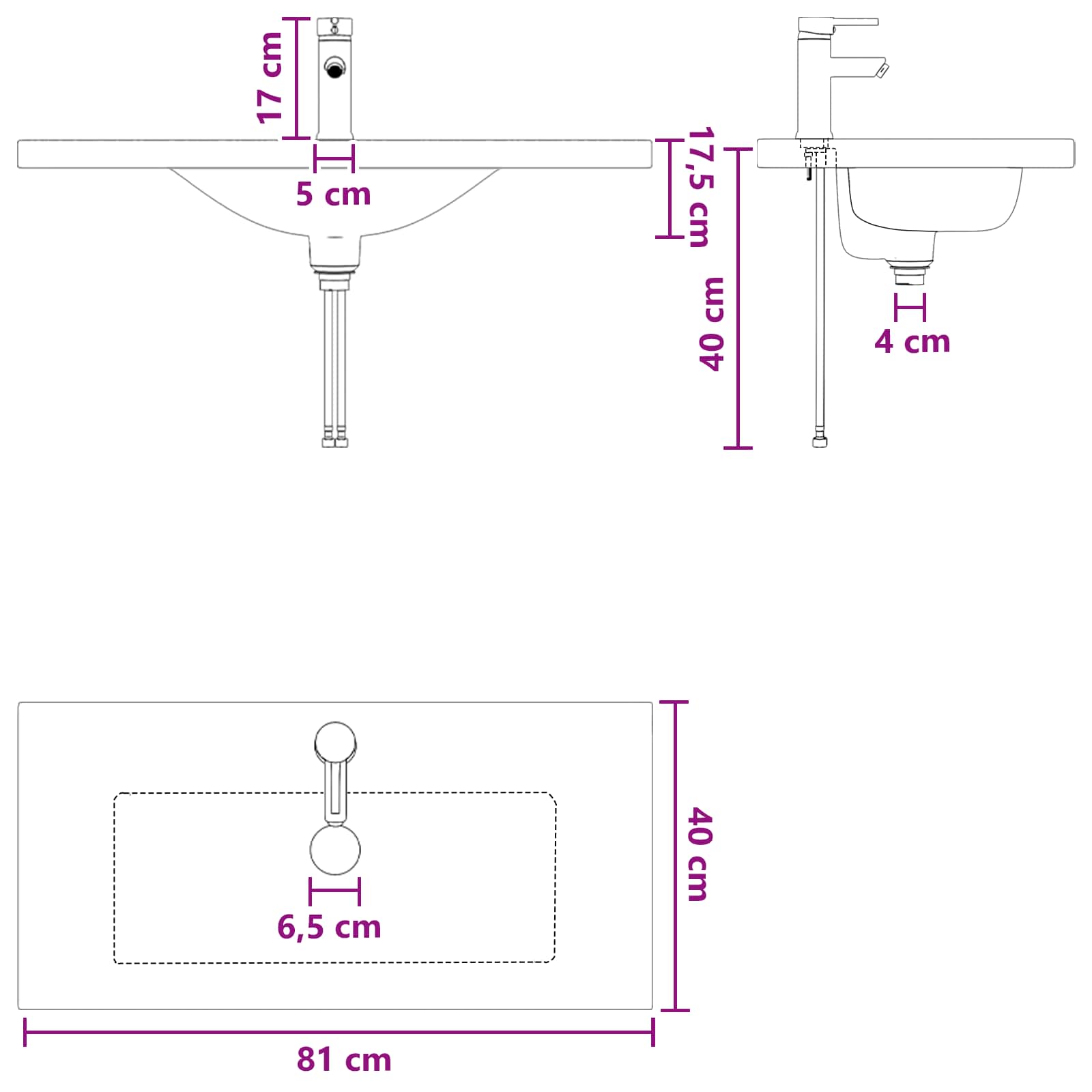 Set namještaja za kupaonicu Bijela 81 x 40 x 84,5 cm