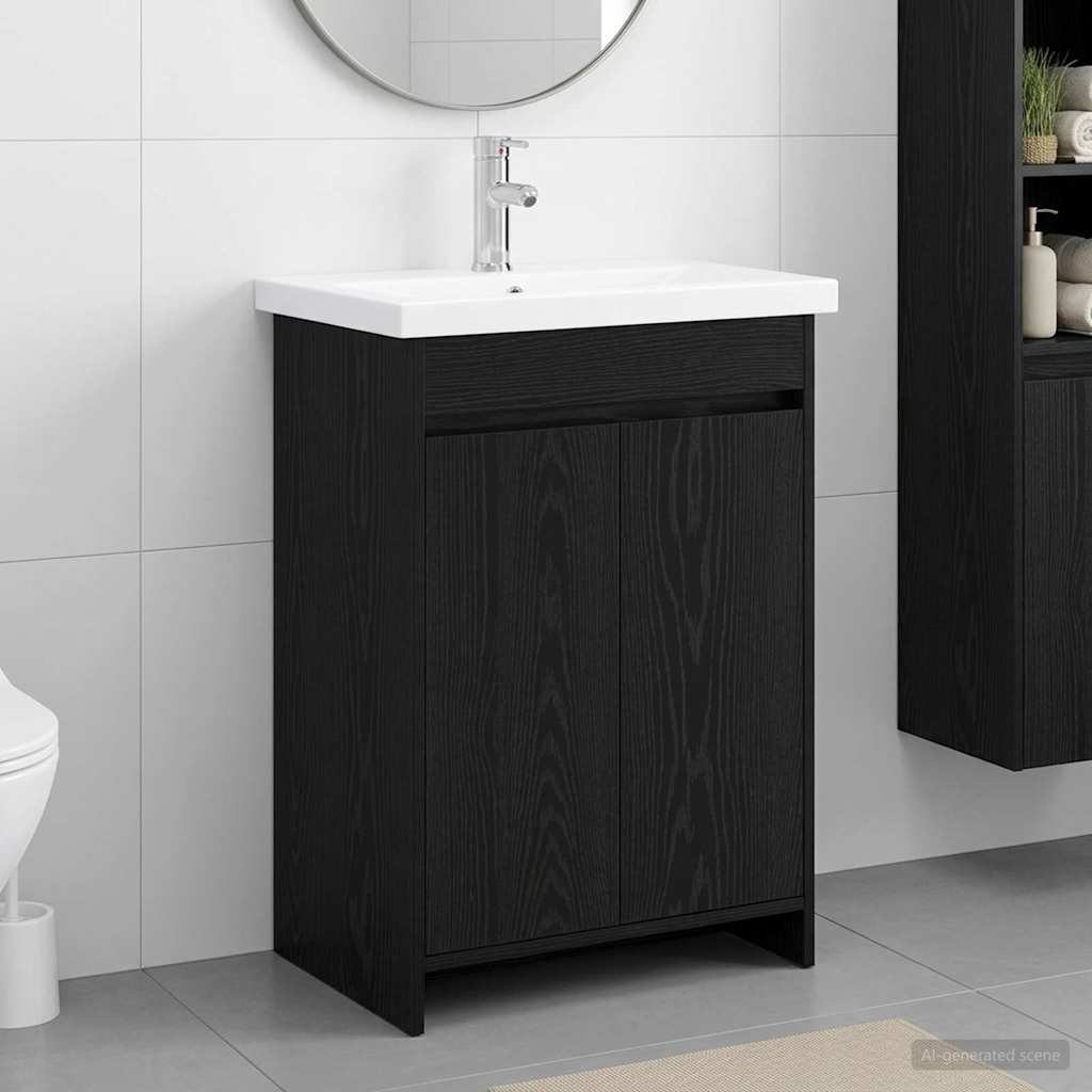 Set namještaja za kupaonicu Crni hrast 61 x 40 x 84,5 cm