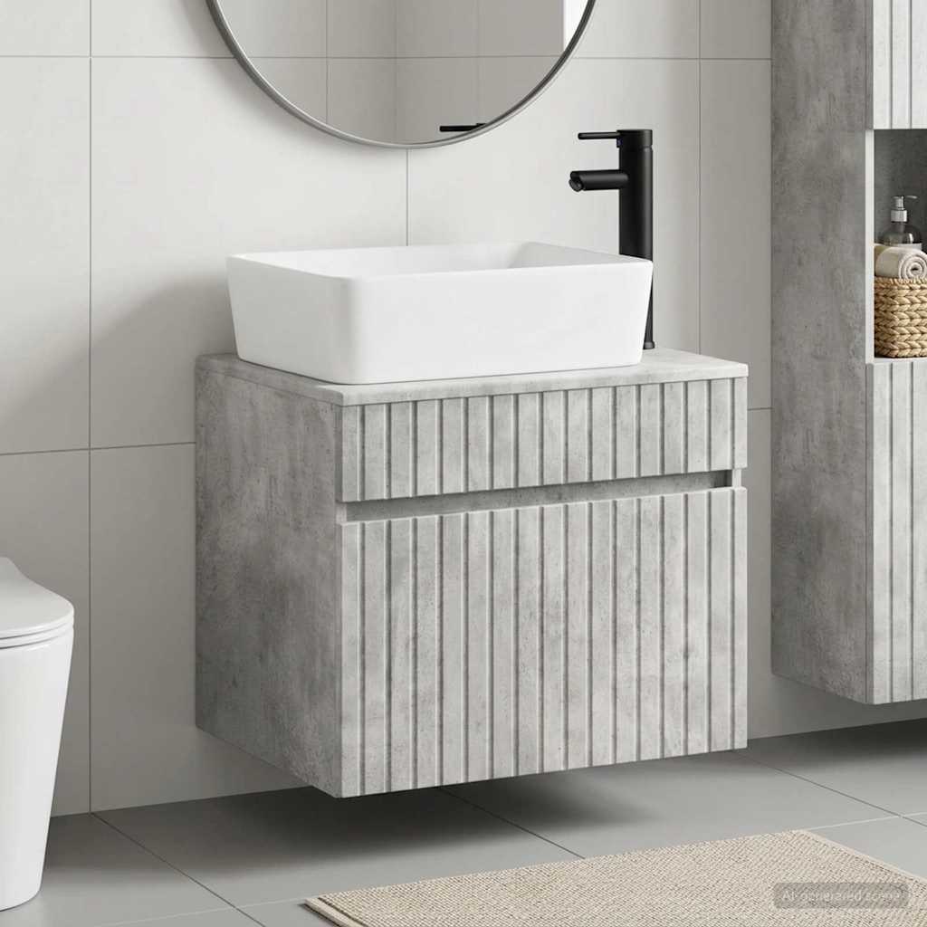 Set namještaja za kupaonicu Betonska siva Konstruirano drvo 59 x 44,5 x 50 cm