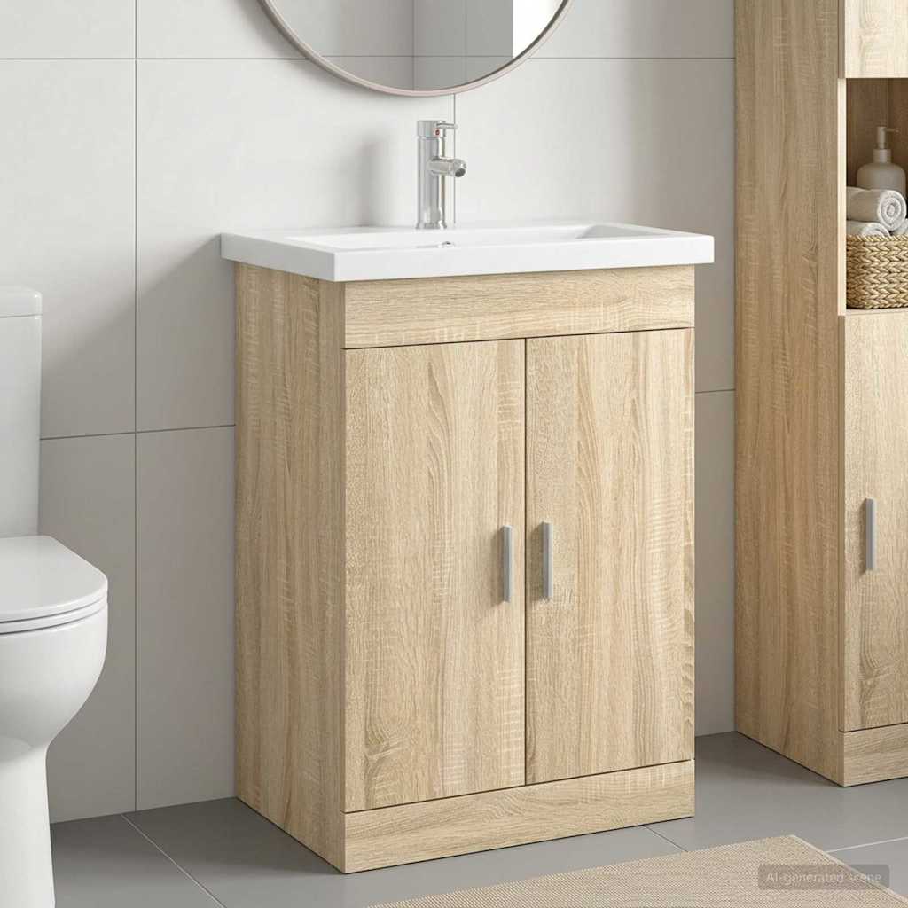 Set namještaja za kupaonicu Hrast sonoma 61 x 40 x 84,5 cm