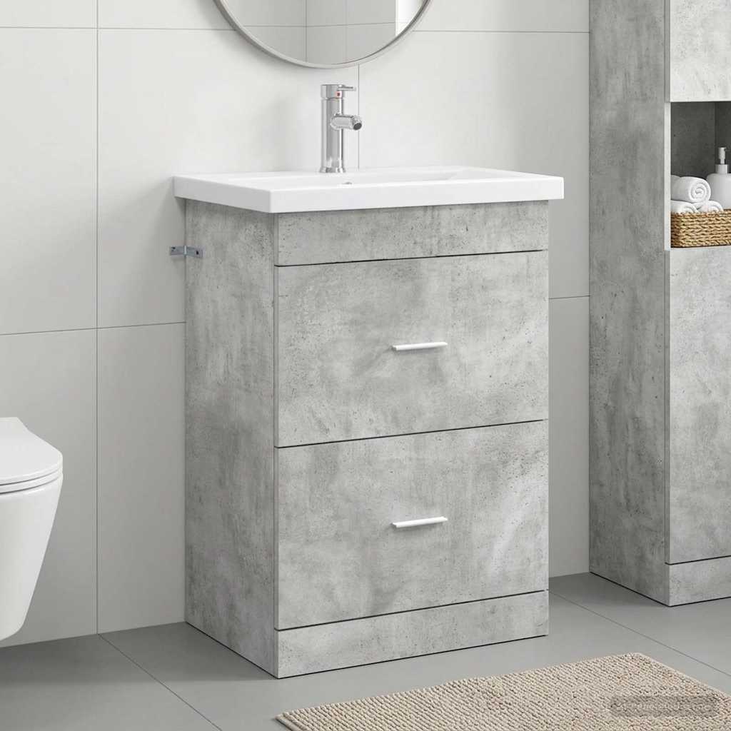 Set namještaja za kupaonicu Betonska siva 61 x 40 x 84,5 cm