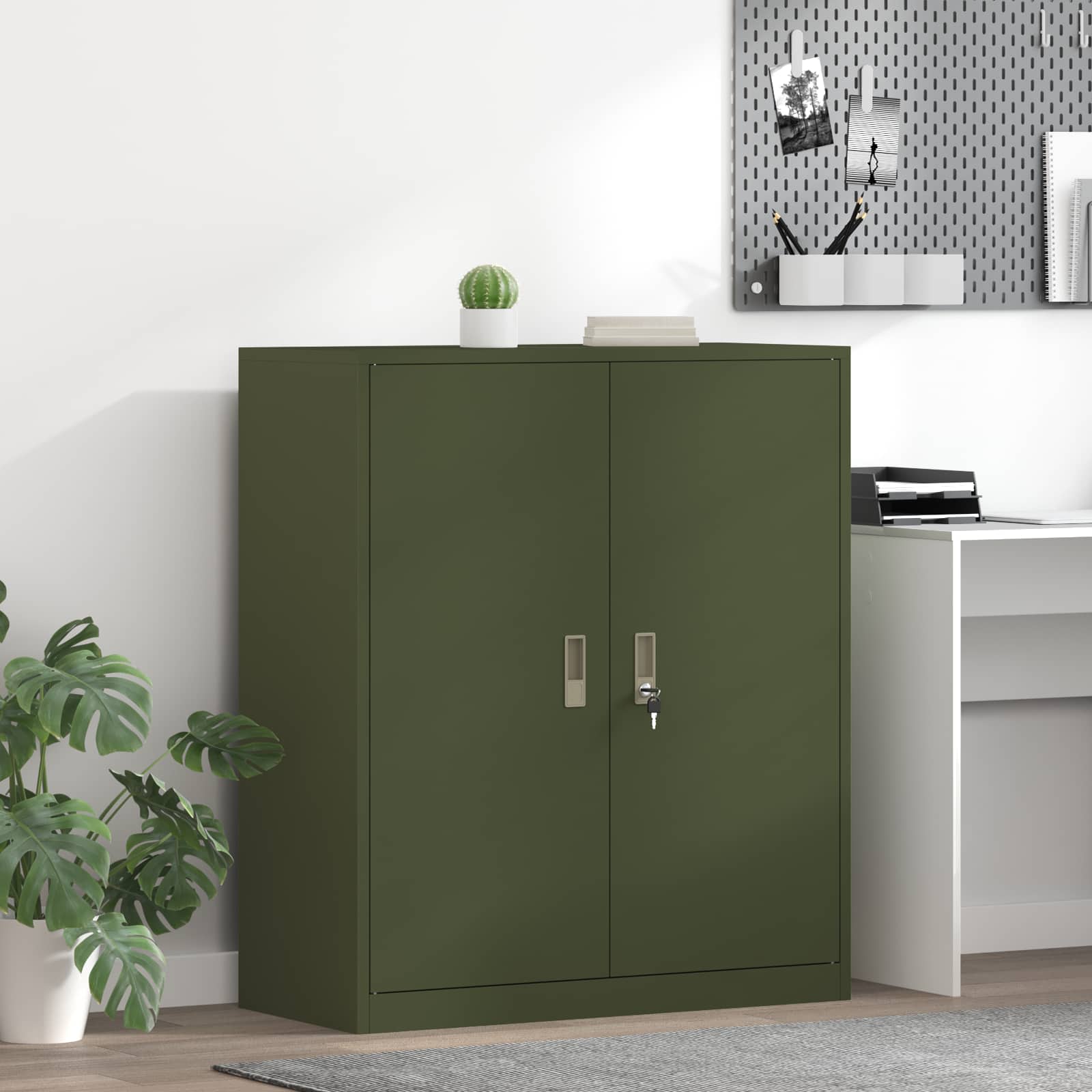Ormarić za pohranu Maslinasto zelena 90 x 40 x 105 cm Čelik