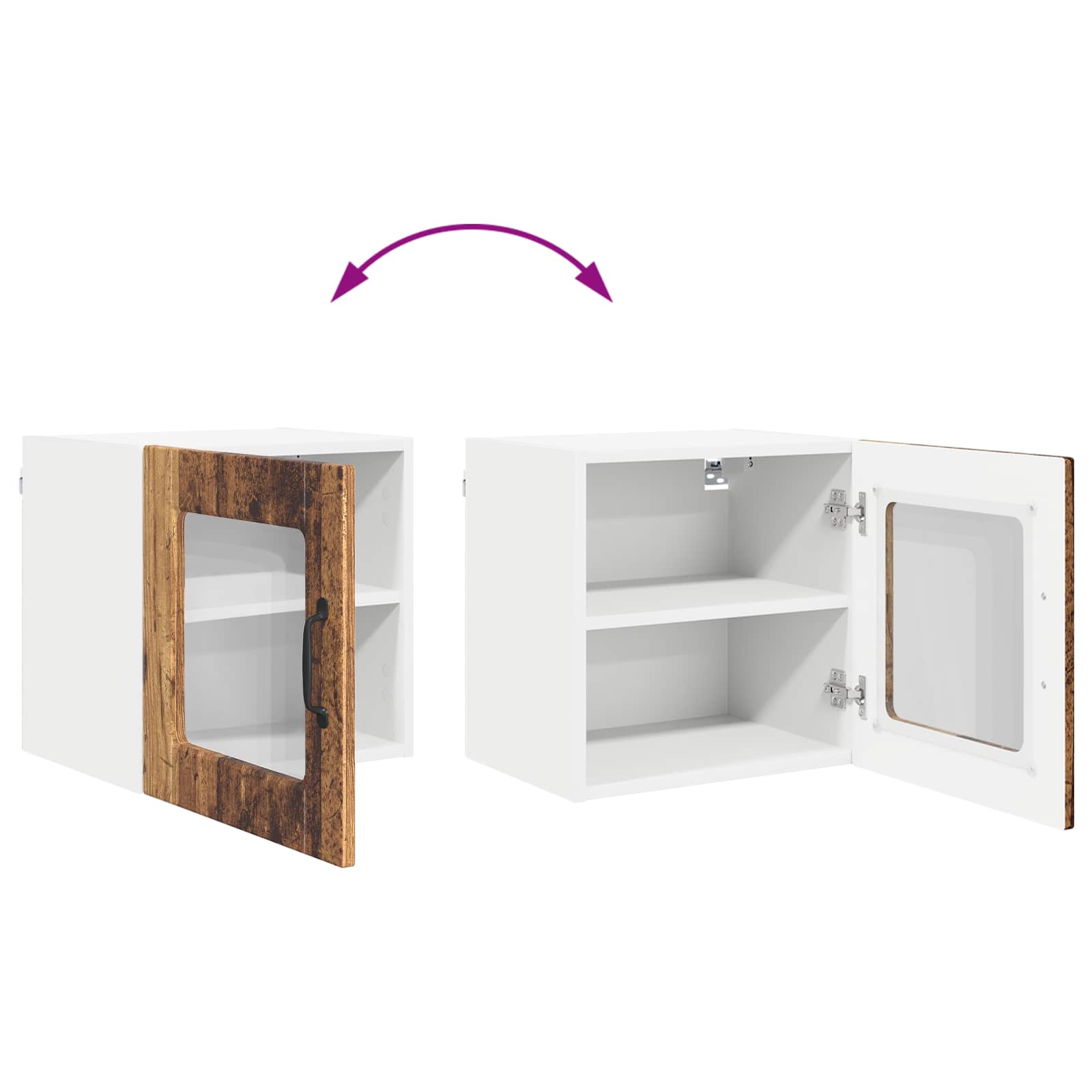 Zidni stakleni ormarić 2 pcs Staro drvo 40 x 31 x 40 cm