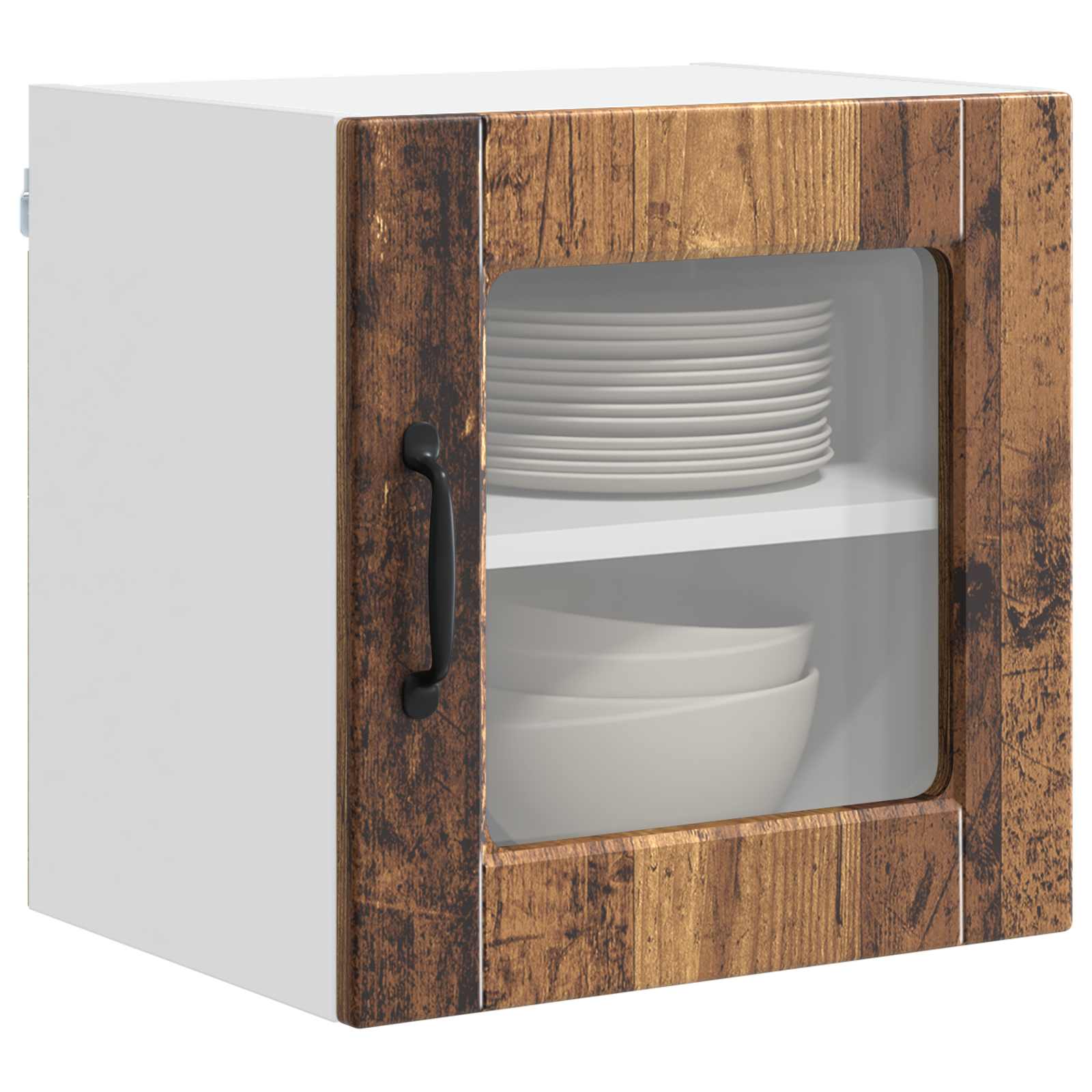 Zidni stakleni ormarić 2 pcs Staro drvo 40 x 31 x 40 cm