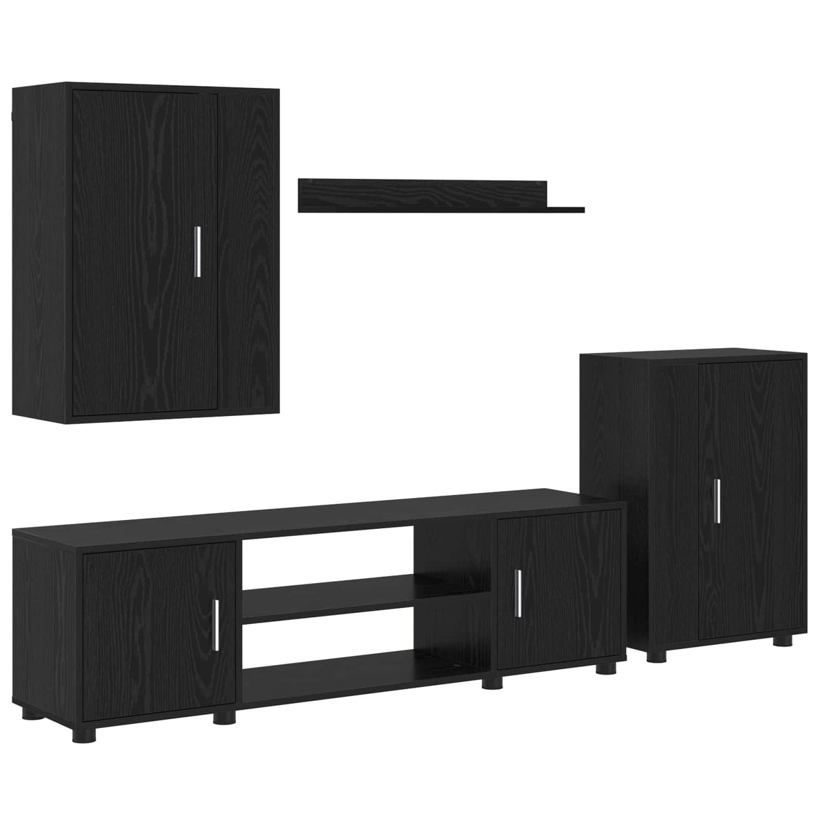 Set TV komoda Crni hrast Konstruirano drvo