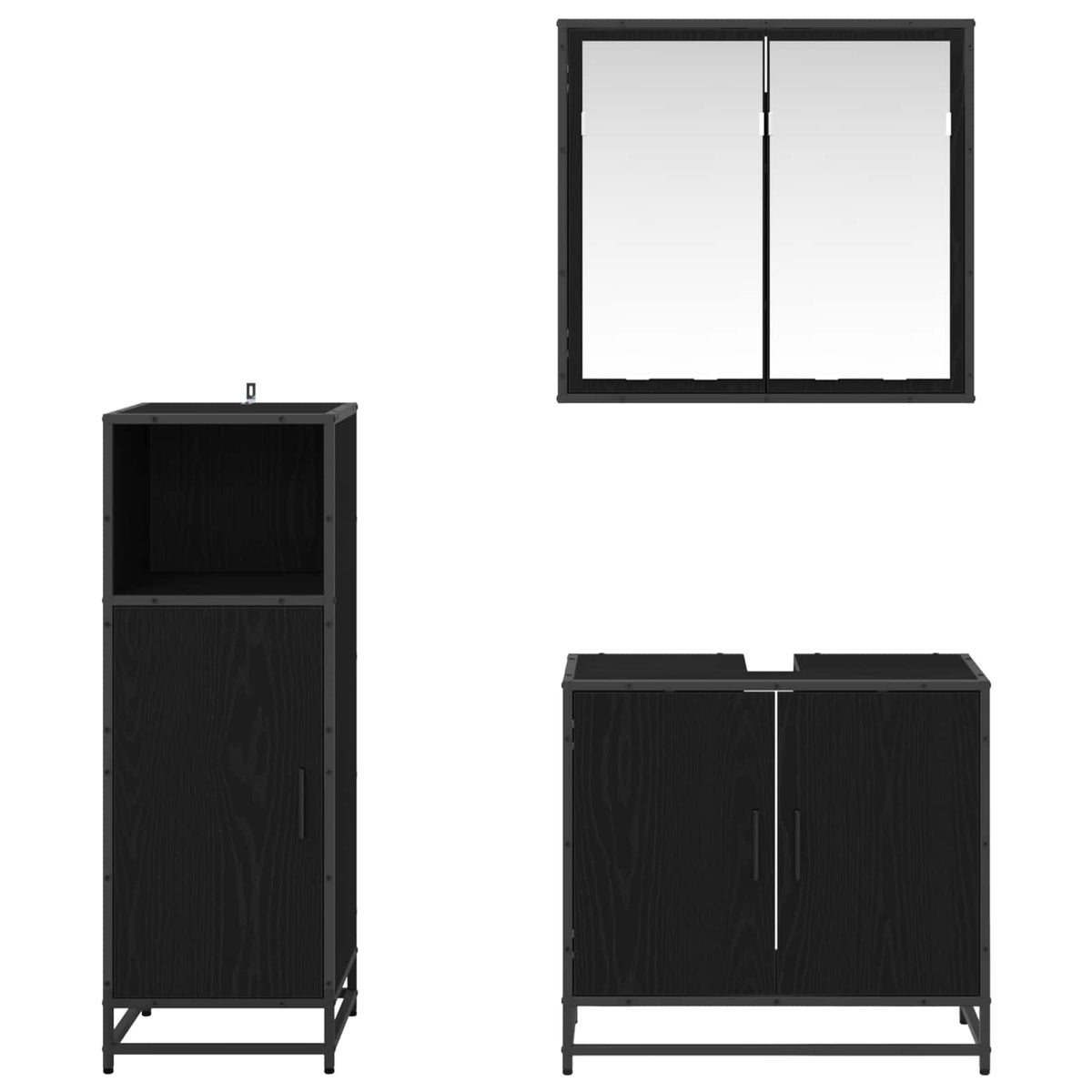 Set namještaja za kupaonicu 3 kom. Crni hrast 60 x 33 x 60 cm