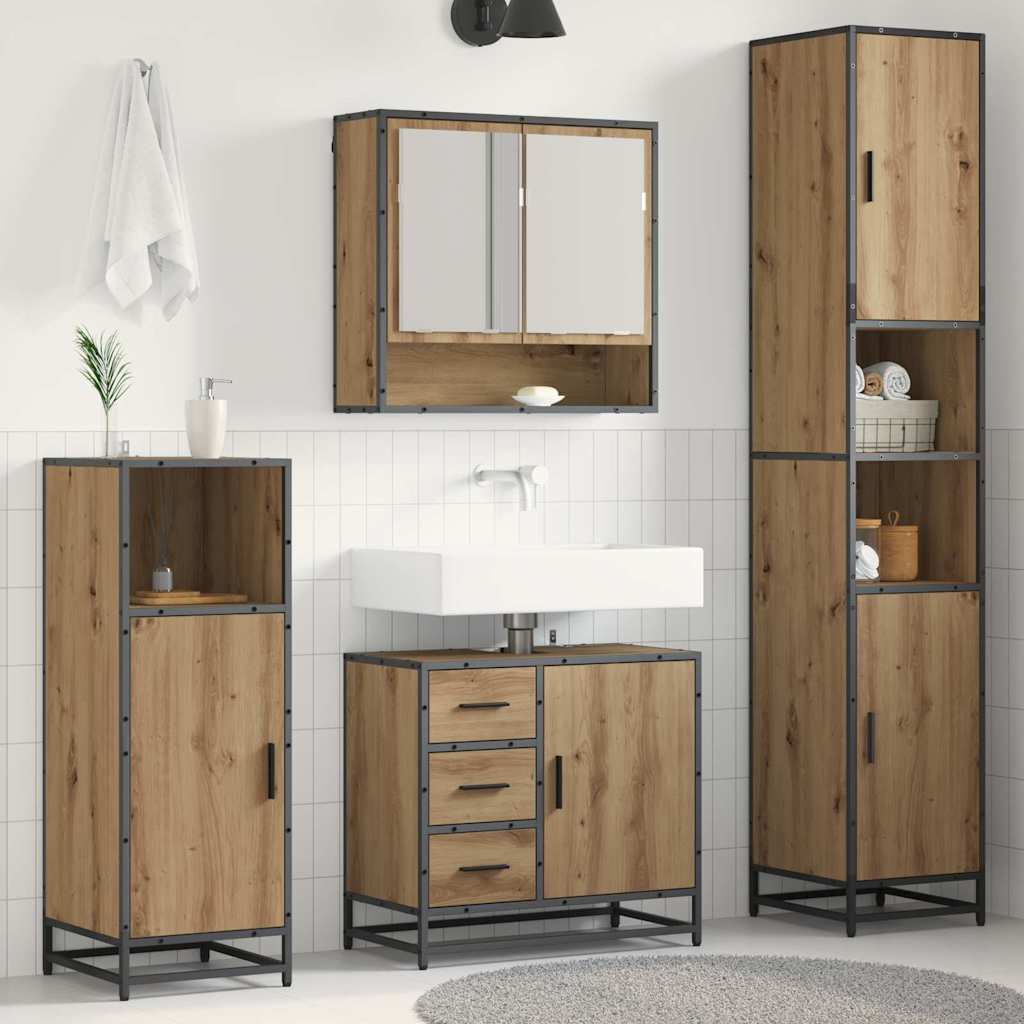 Set namještaja za kupaonicu 3 kom. Umjetnički hrast Smeđa 35 x 37,5 x 188,5 cm
