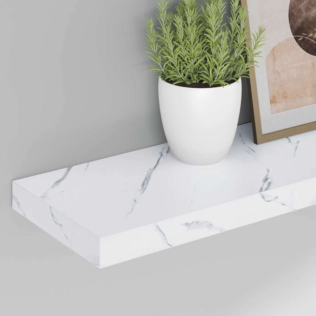 Polica na zidu Zidne 4 pcs Bijeli mramor 80 x 23,5 x 4 cm