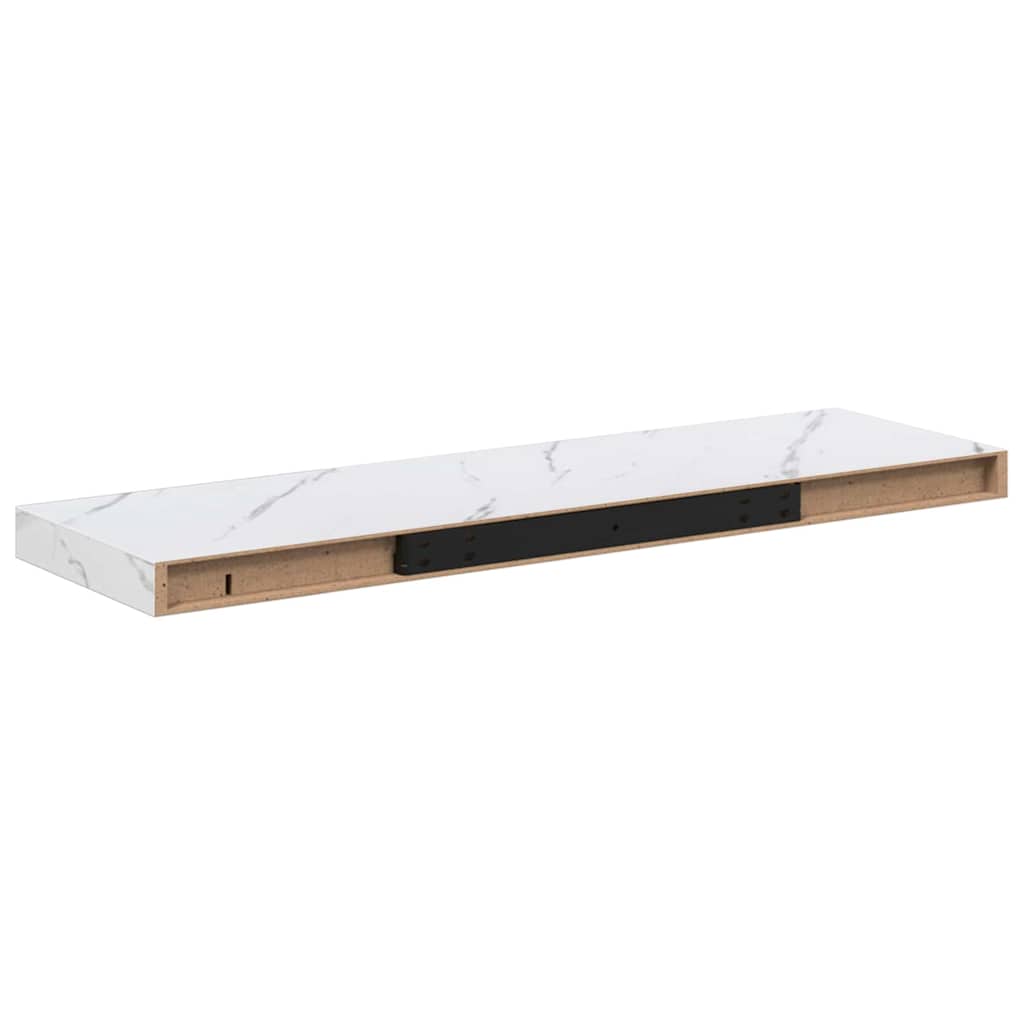 Polica na zidu Zidne 4 pcs Bijeli mramor 80 x 23,5 x 4 cm