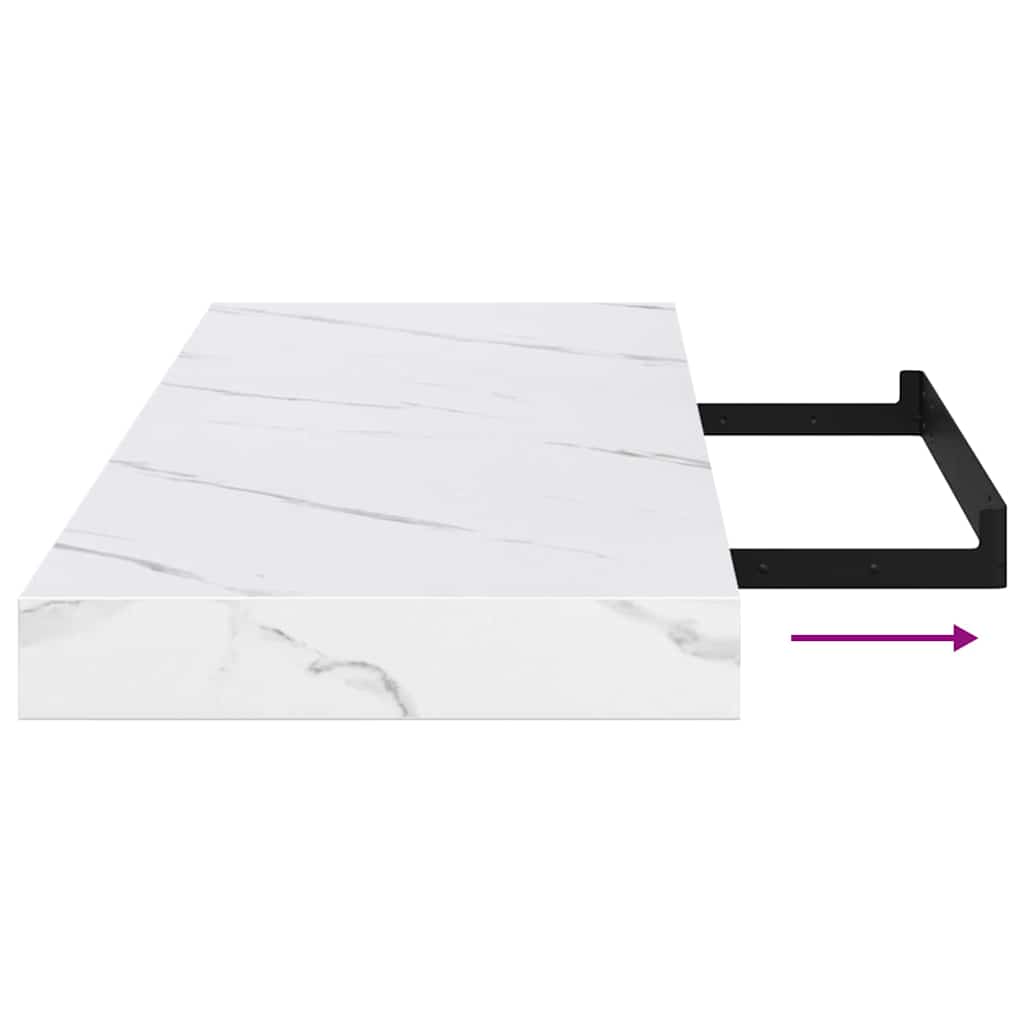Polica na zidu Zidne 4 pcs Bijeli mramor 80 x 23,5 x 4 cm