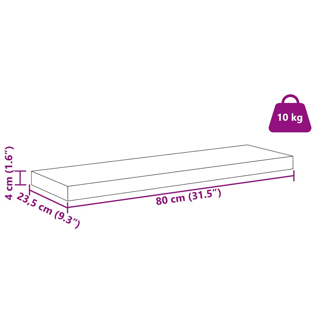Polica na zidu Zidne 4 pcs Bijeli mramor 80 x 23,5 x 4 cm