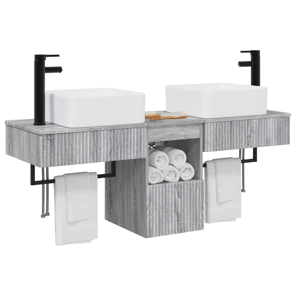 Set namještaja za kupaonicu 3 kom. Siva Sonoma 50 x 41 x 56 cm