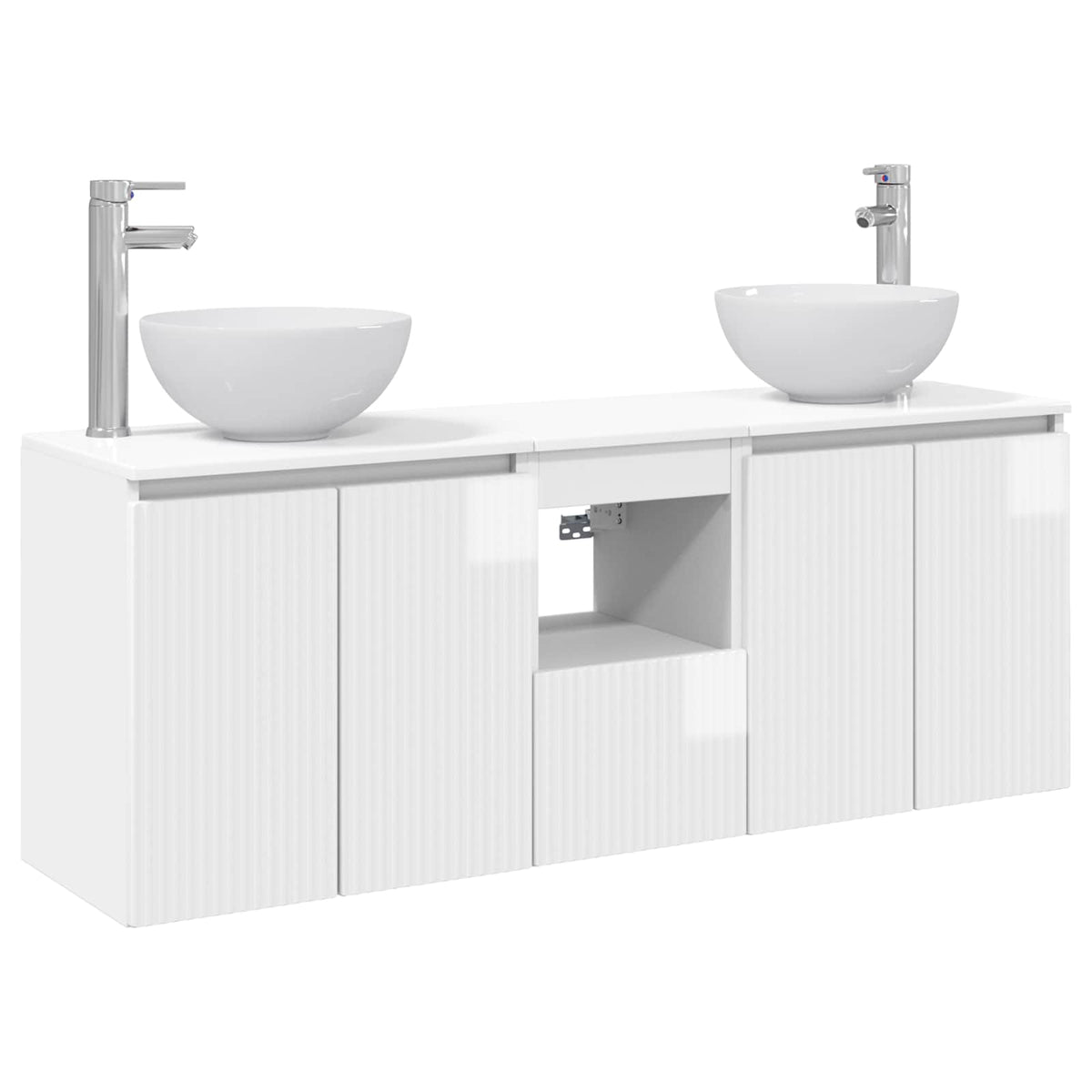 Set ormarića za kupaonicu 3 kom. Bijela visokog sjaja 49,5 x 35 x 63 cm