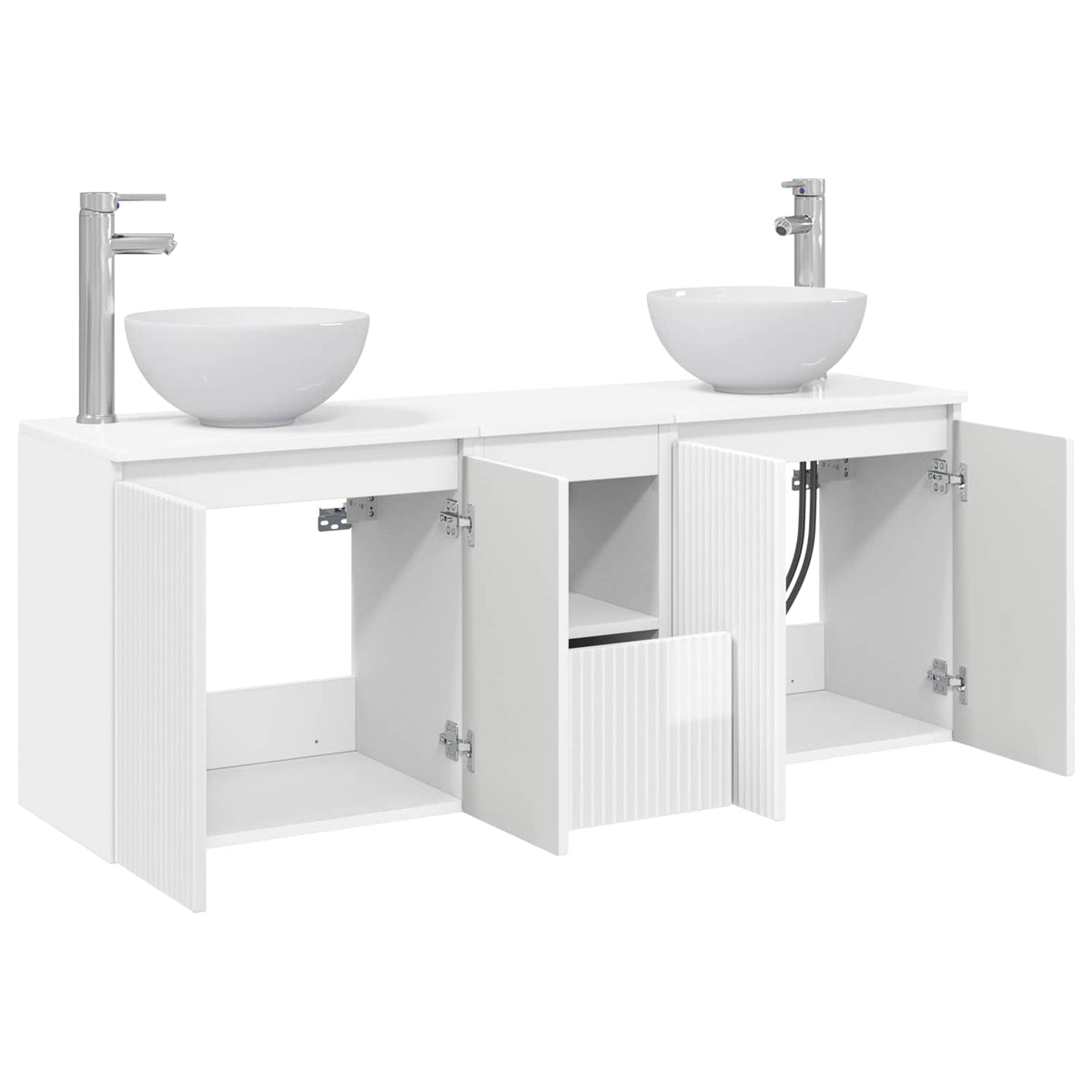 Set ormarića za kupaonicu 3 kom. Bijela visokog sjaja 49,5 x 35 x 63 cm
