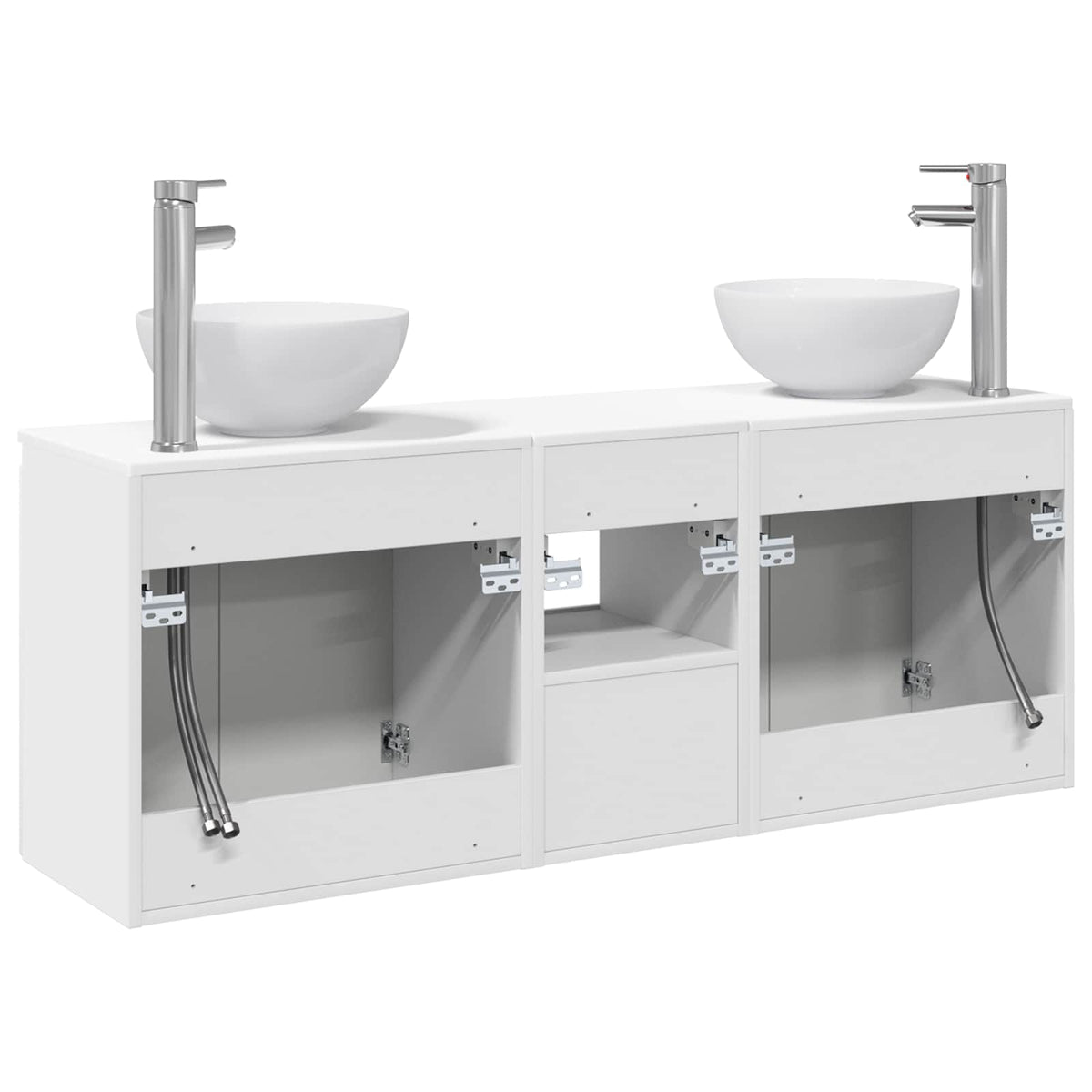Set ormarića za kupaonicu 3 kom. Bijela visokog sjaja 49,5 x 35 x 63 cm