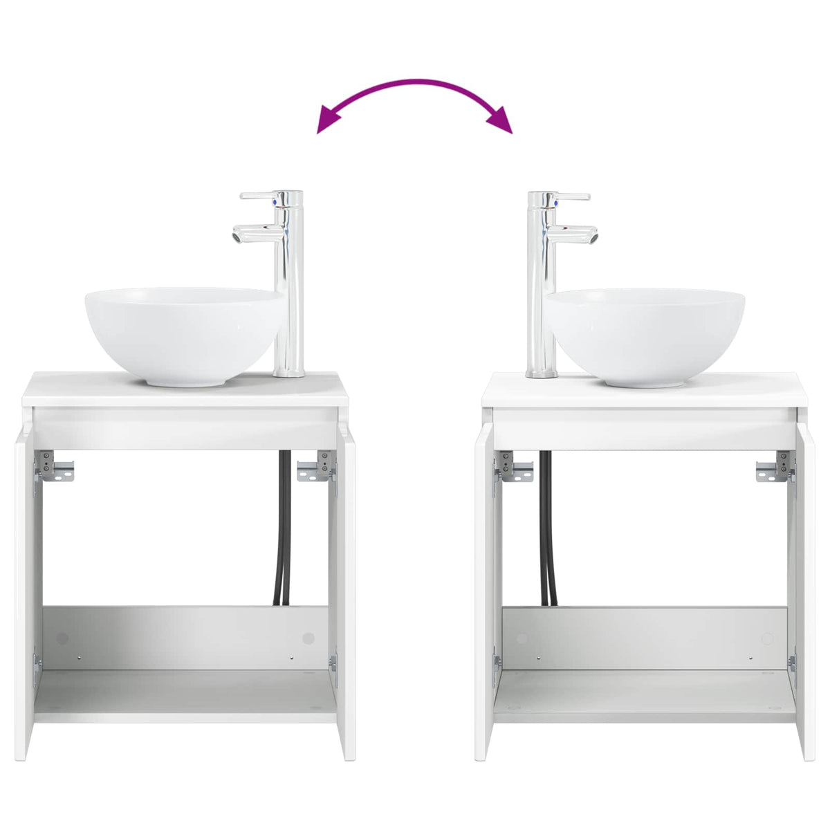 Set ormarića za kupaonicu 3 kom. Bijela visokog sjaja 49,5 x 35 x 63 cm