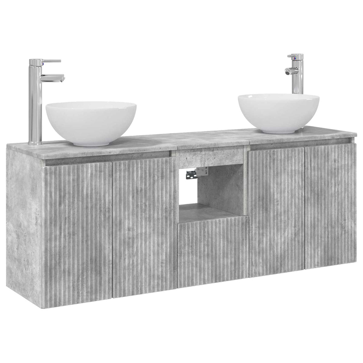 Set ormarića za kupaonicu 3 kom. Betonska siva 129 x 41 x 80 cm