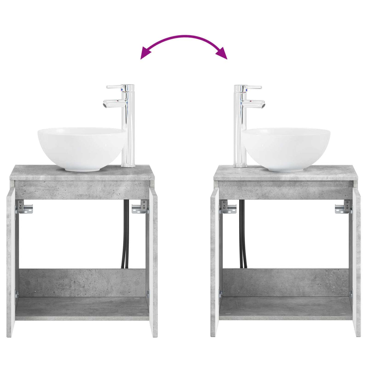 Set ormarića za kupaonicu 3 kom. Betonska siva 129 x 41 x 80 cm