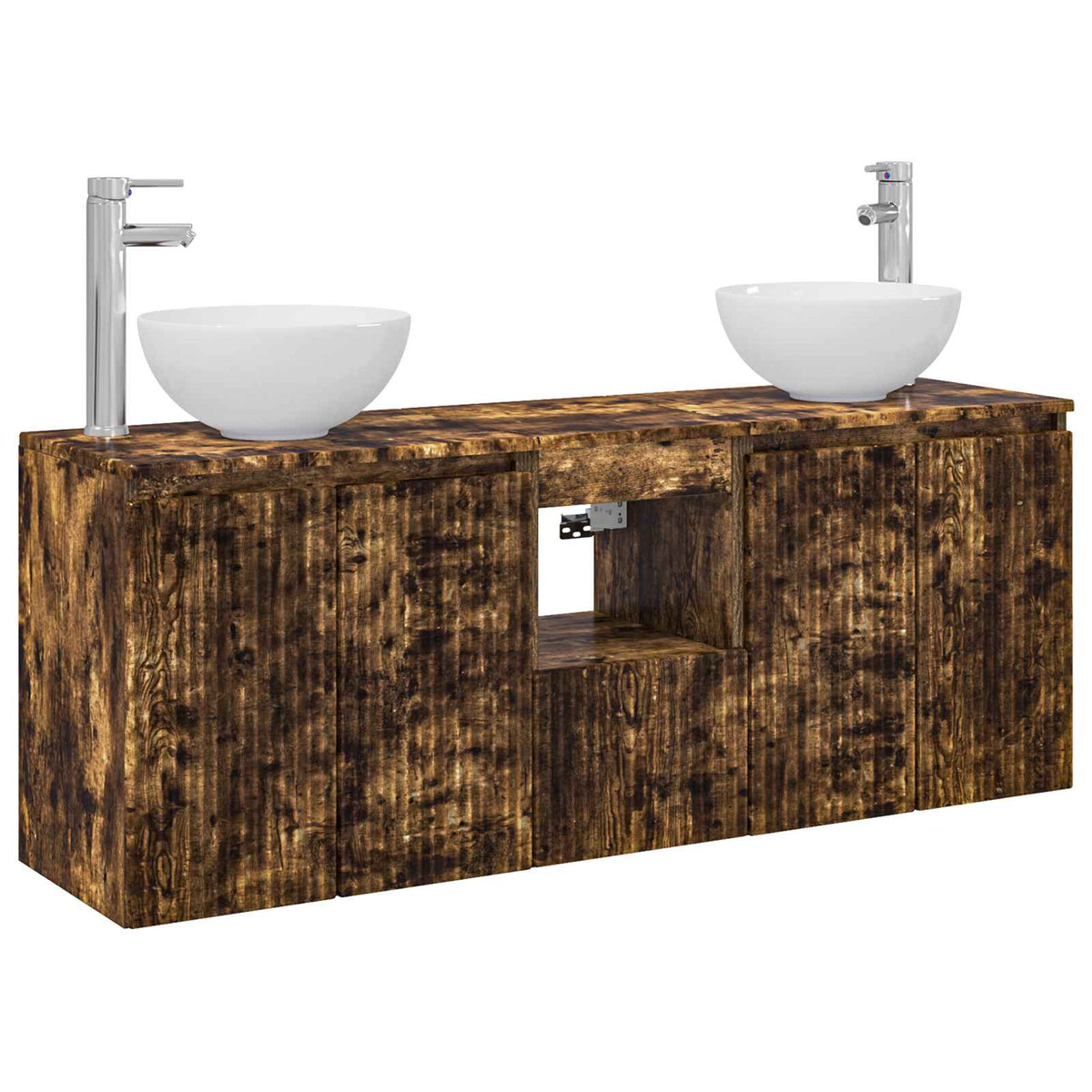 Set ormarića za kupaonicu 3 kom. Dimljeni hrast Smeđa 49,5 x 41 x 64,5 cm