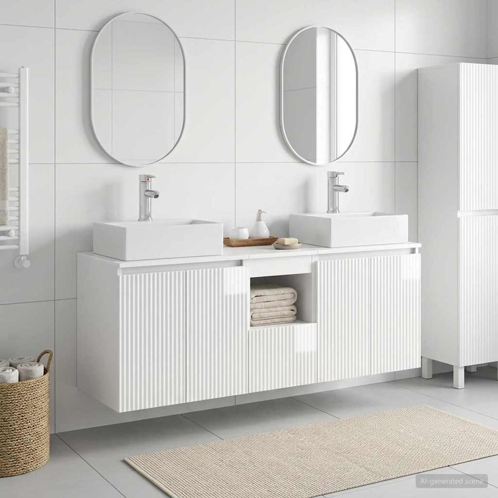 Set ormarića za kupaonicu 3 kom. Bijela visokog sjaja 49,5 x 41 x 62,5 cm