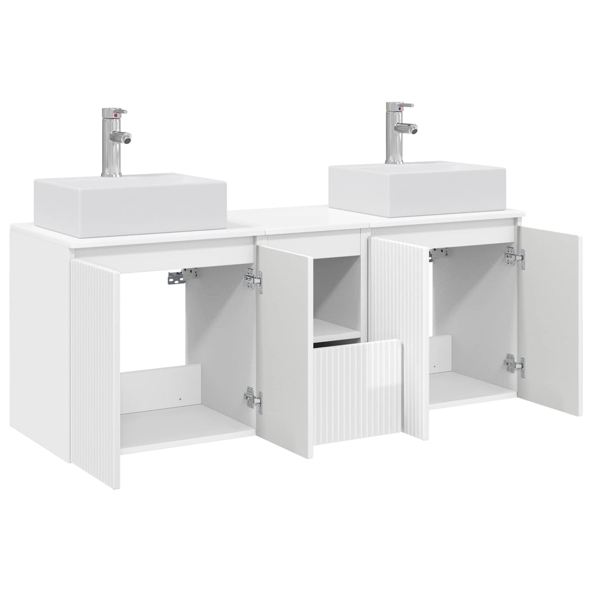 Set ormarića za kupaonicu 3 kom. Bijela visokog sjaja 49,5 x 41 x 62,5 cm