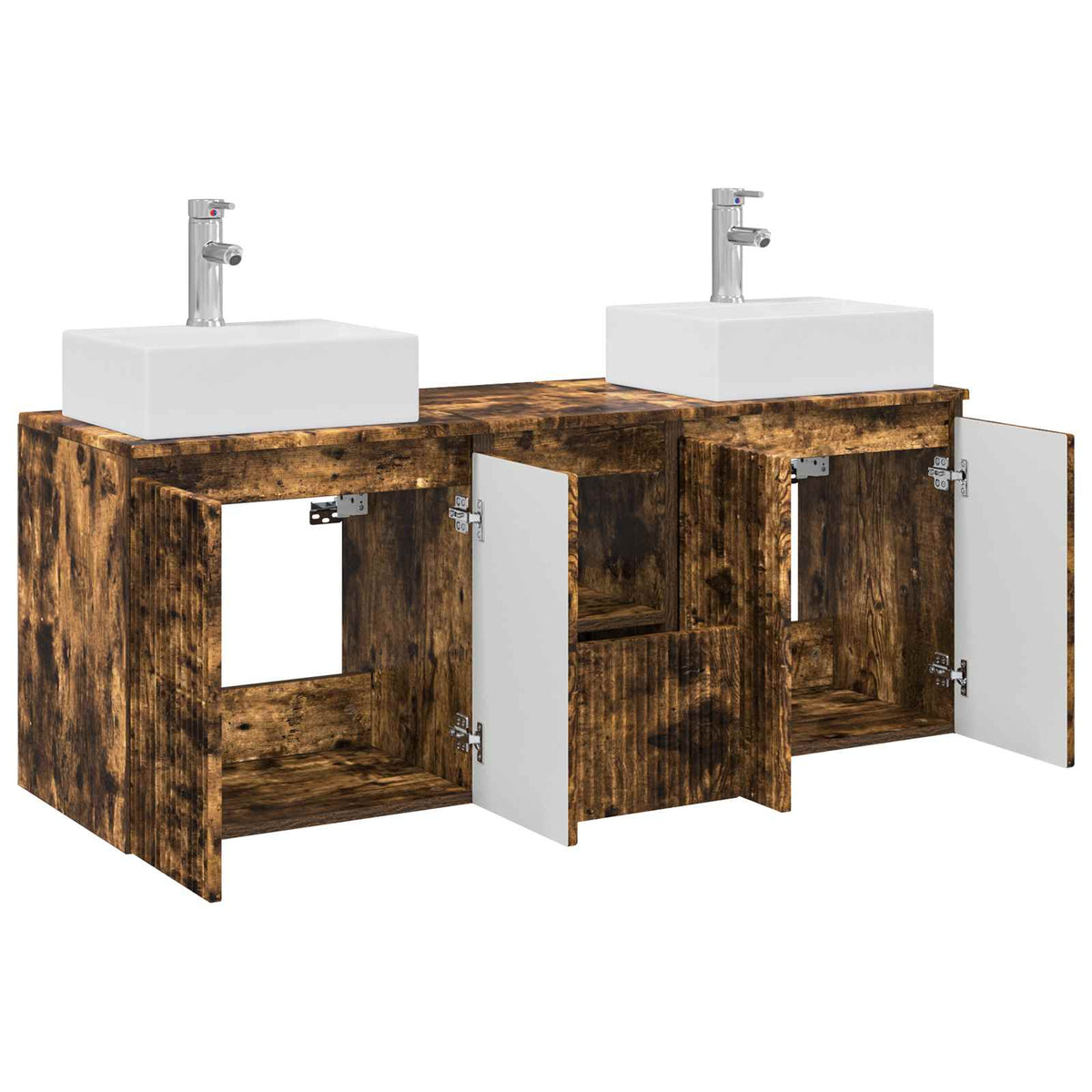Set ormarića za kupaonicu 3 kom. Dimljeni hrast Smeđa 49,5 x 41 x 62,5 cm