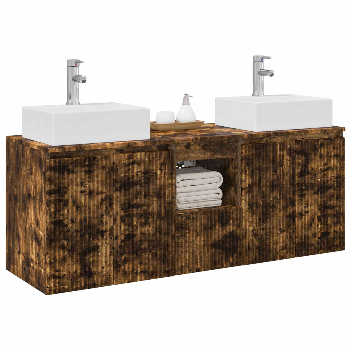 Set ormarića za kupaonicu 3 kom. Dimljeni hrast Smeđa 49,5 x 41 x 62,5 cm