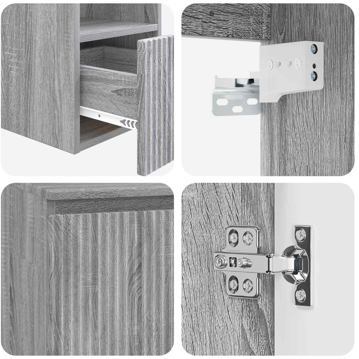 Set ormarića za kupaonicu 3 kom. Siva Sonoma 129 x 41 x 79.5 cm