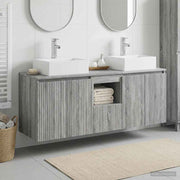 Set ormarića za kupaonicu 3 kom. Siva Sonoma 129 x 41 x 79.5 cm