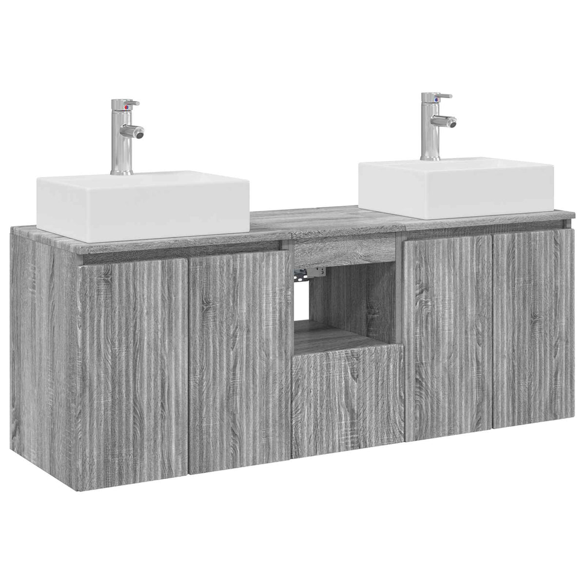 Set ormarića za kupaonicu 3 kom. Siva Sonoma 129 x 41 x 79.5 cm
