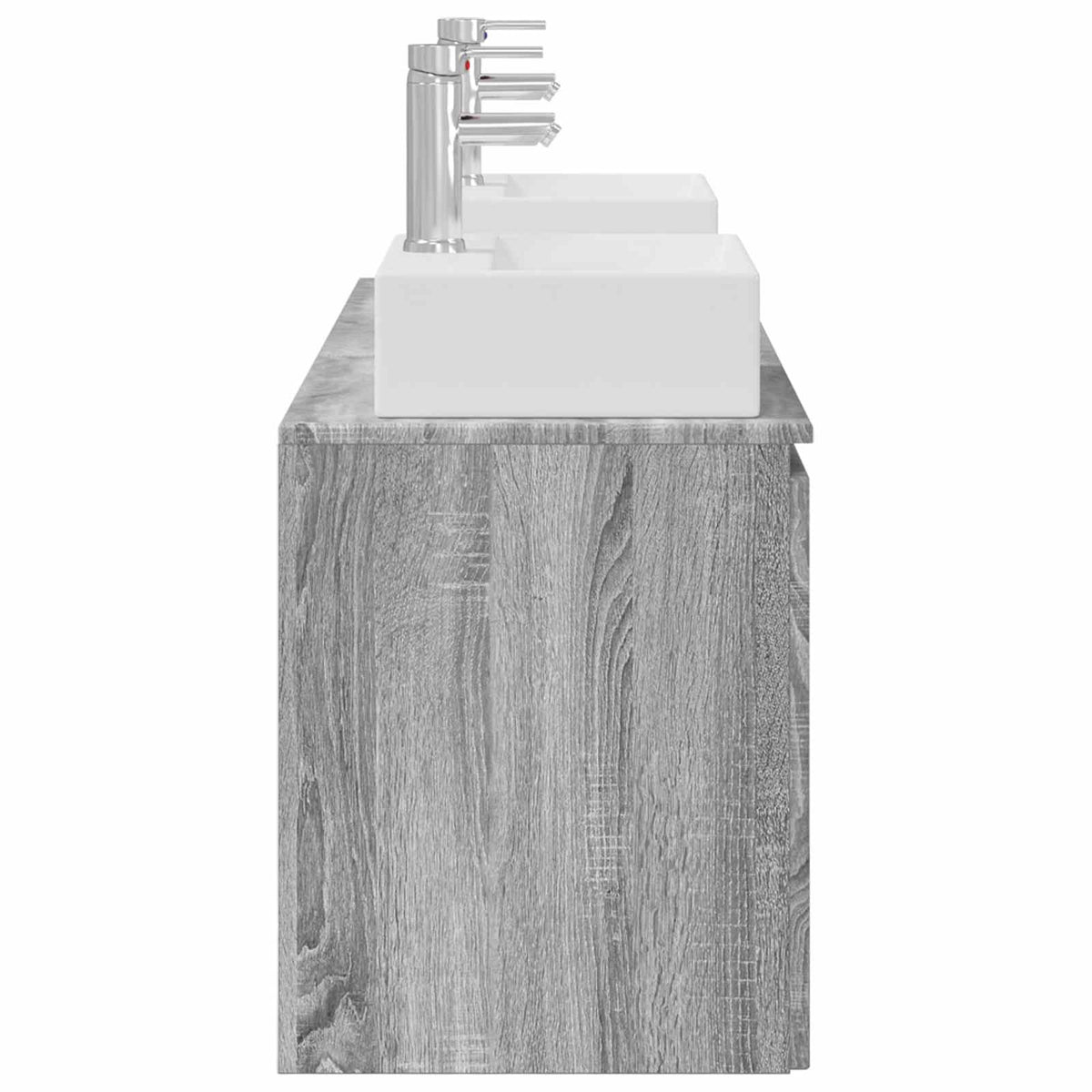 Set ormarića za kupaonicu 3 kom. Siva Sonoma 129 x 41 x 79.5 cm