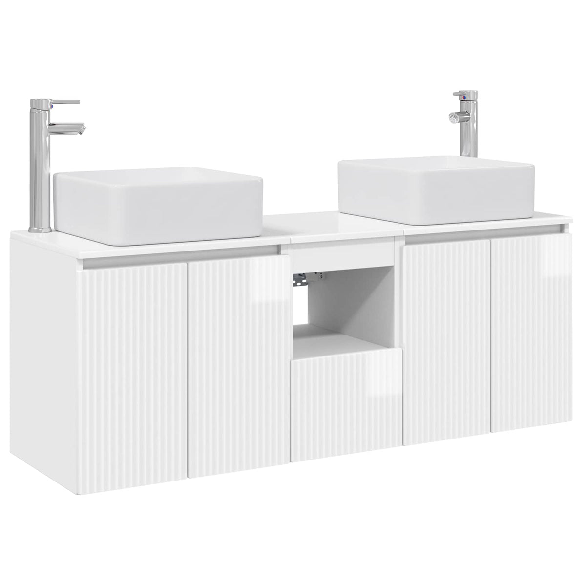Set ormarića za kupaonicu 3 kom. Bijela visokog sjaja 53 x 35 x 63 cm