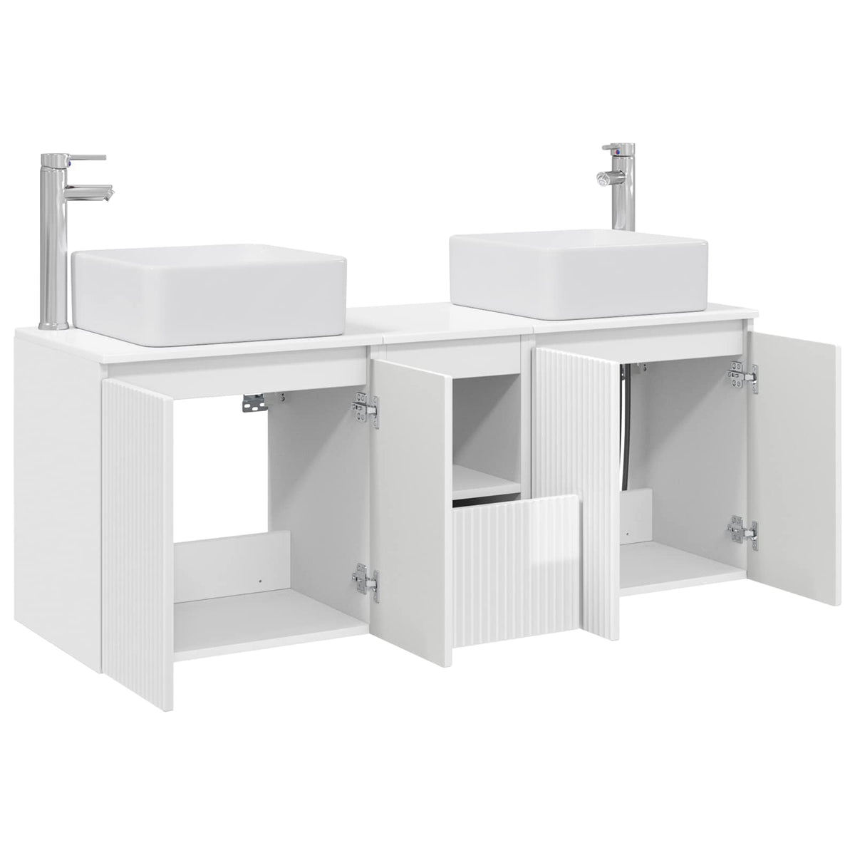 Set ormarića za kupaonicu 3 kom. Bijela visokog sjaja 53 x 35 x 63 cm