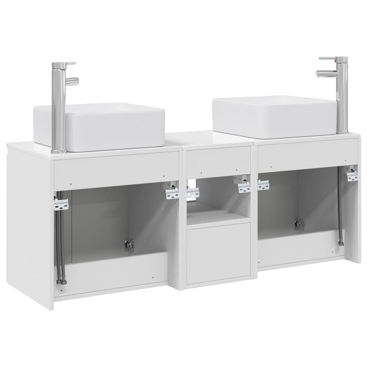 Set ormarića za kupaonicu 3 kom. Bijela visokog sjaja 53 x 35 x 63 cm
